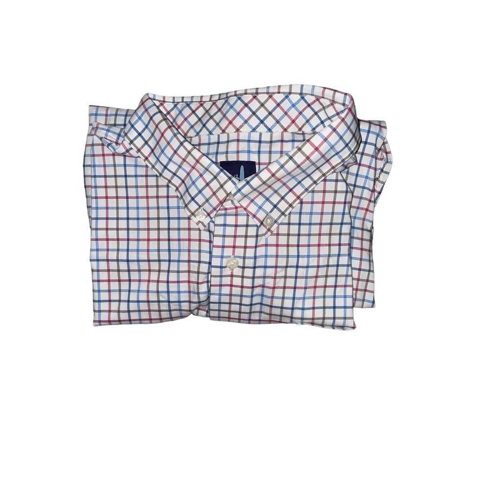 Johnnie-O‎ Shirt Mens Performance Button Up 2XL Check Stretch Outdoor Casual